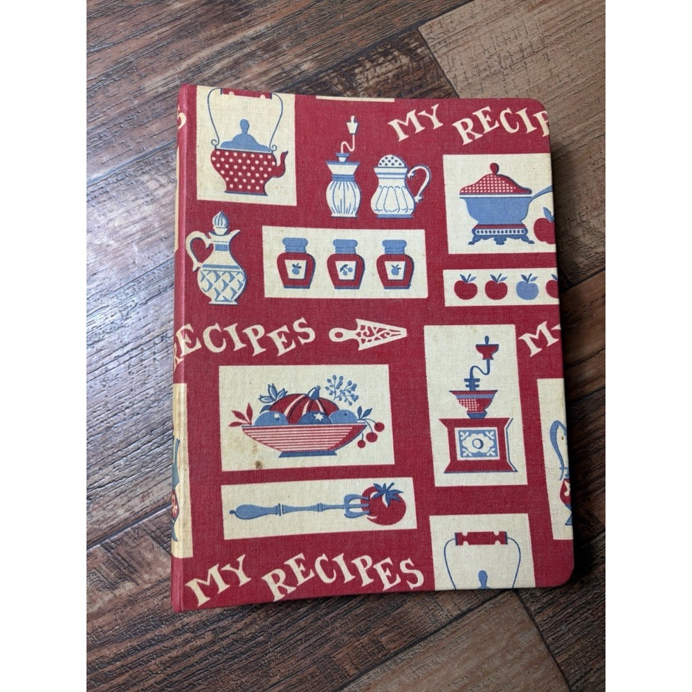 Vintage Hand Written Grandma's Cookbook Cutout & Typed Recipes Binder Scrapbook